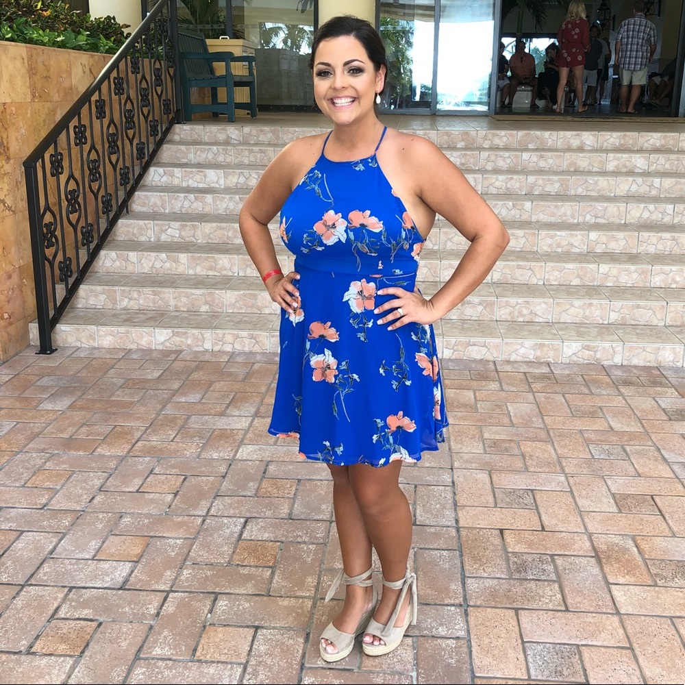 Blue floral Lulus.com dress